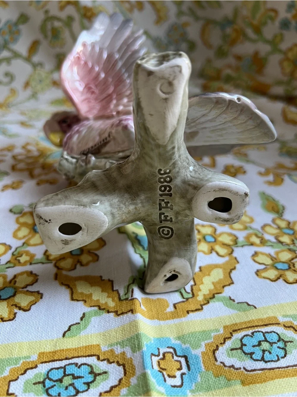 Fitz & Floyd Ceramic Cockatoo Figurine Pair - Decorative Bird Candlestick